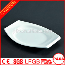 High Quality boat shape ceramic porcelain desert bread plate porcelain plate